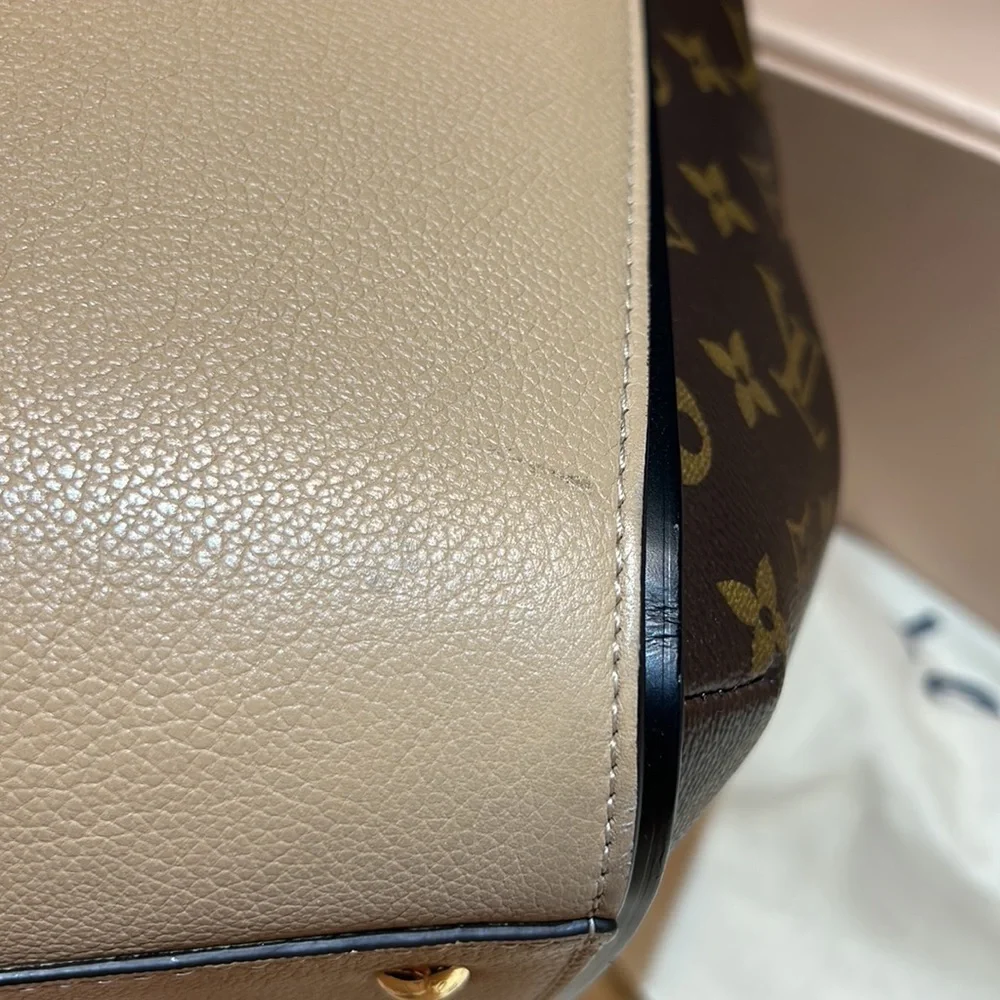 Louis Vuitton Kimono Shoulder Bag. Beige and brown monogram.Luxury Louis Vuitton